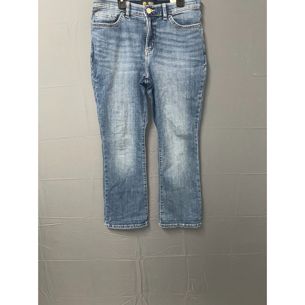 Lee Flex Motion Bootcut Jeans Womens Petite‎ Blue Denim Mid Rise Regular Fit